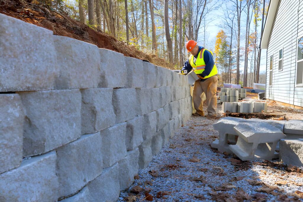 Residential Retaining Wall Designed For Drainage