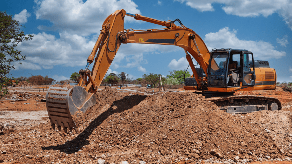 Excavator Working At A Construction Site